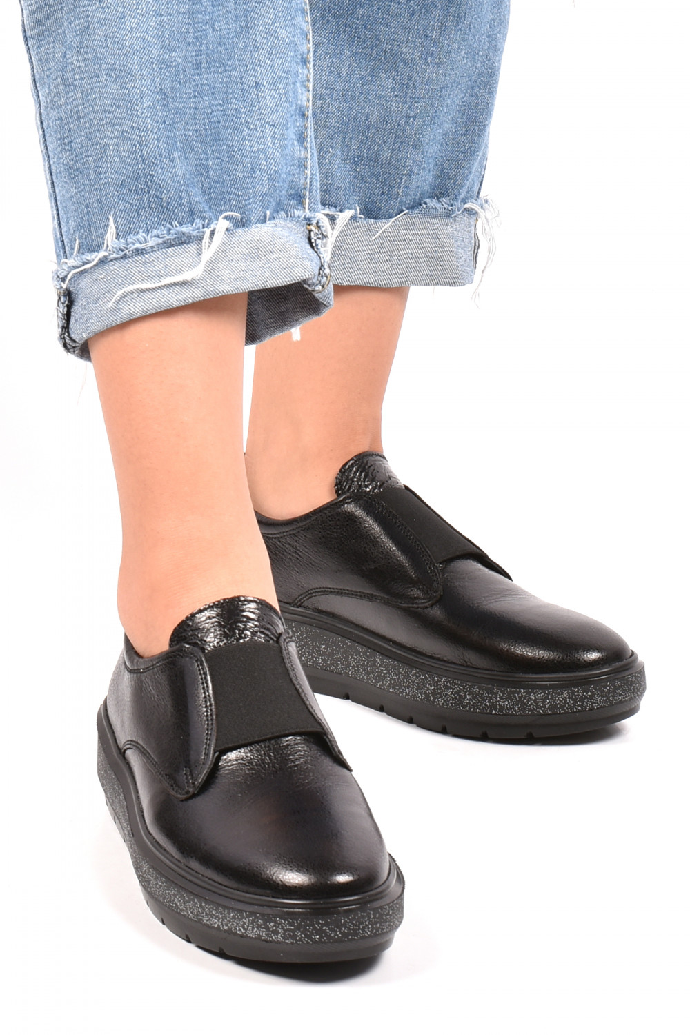 PANTOFI NEGRI PIELE NATURALA 1PC92658ELS
