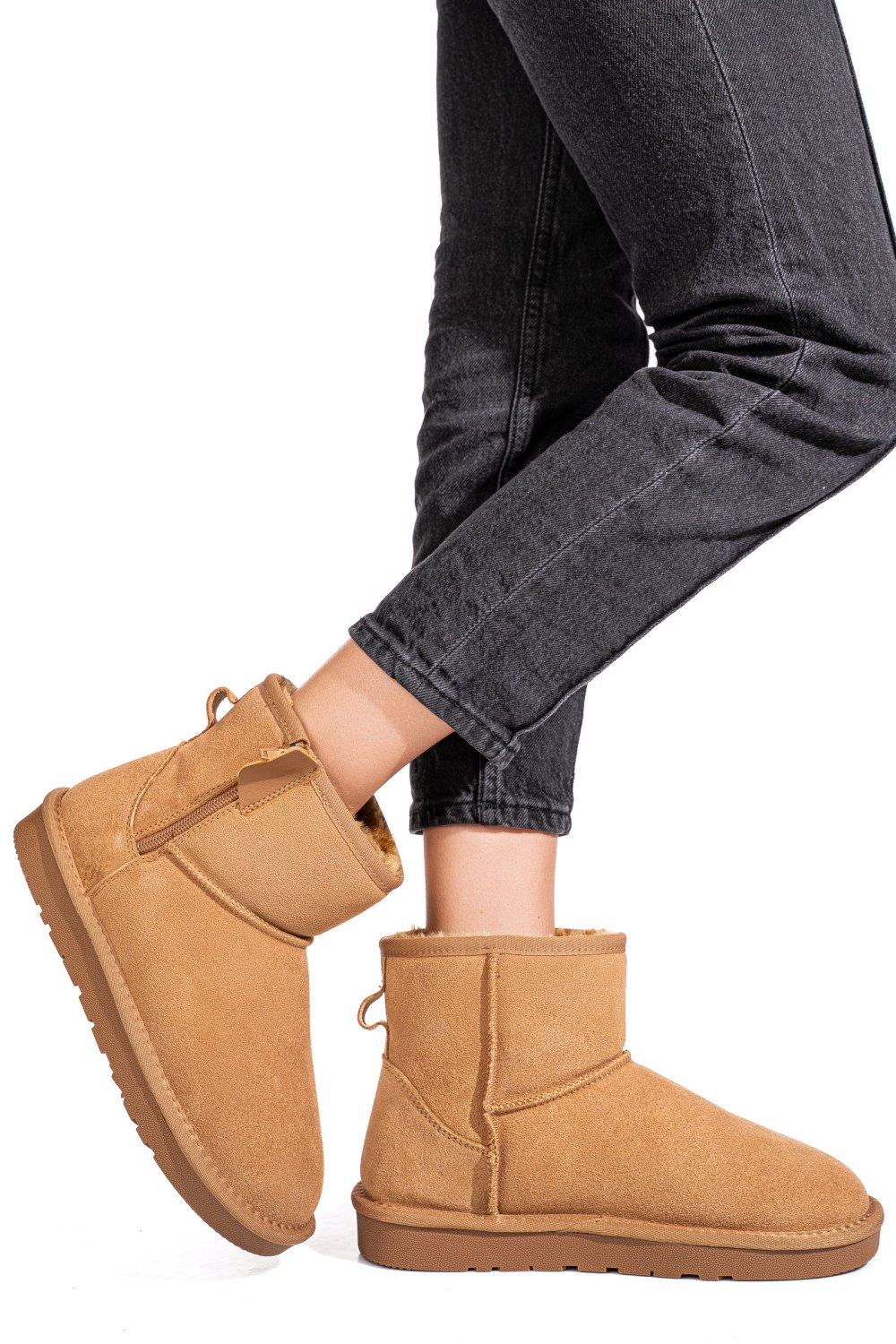 GHETE DAMA IMBLANITE PIELE NATURALA INTOARSA MARO 1S77202