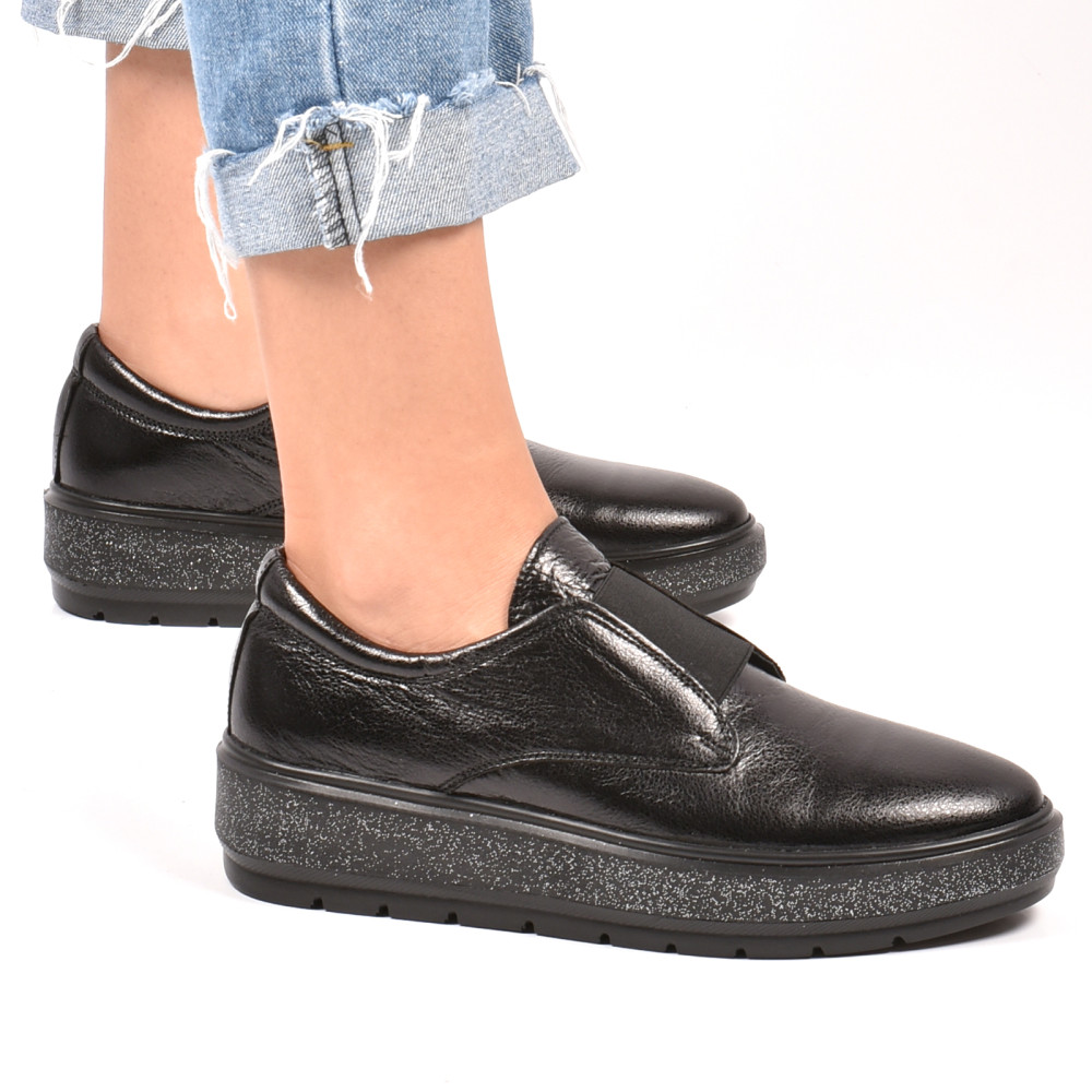 PANTOFI NEGRI PIELE NATURALA 1PC92658ELS