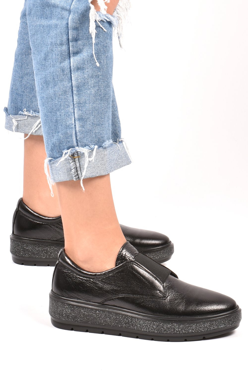 PANTOFI NEGRI PIELE NATURALA 1PC92658ELS