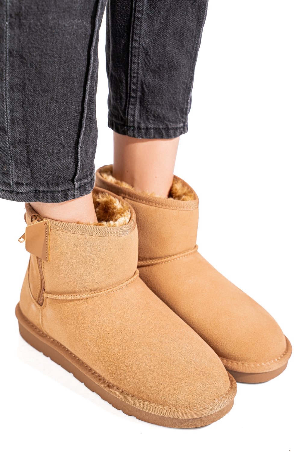 GHETE DAMA IMBLANITE PIELE NATURALA INTOARSA MARO 1S77202