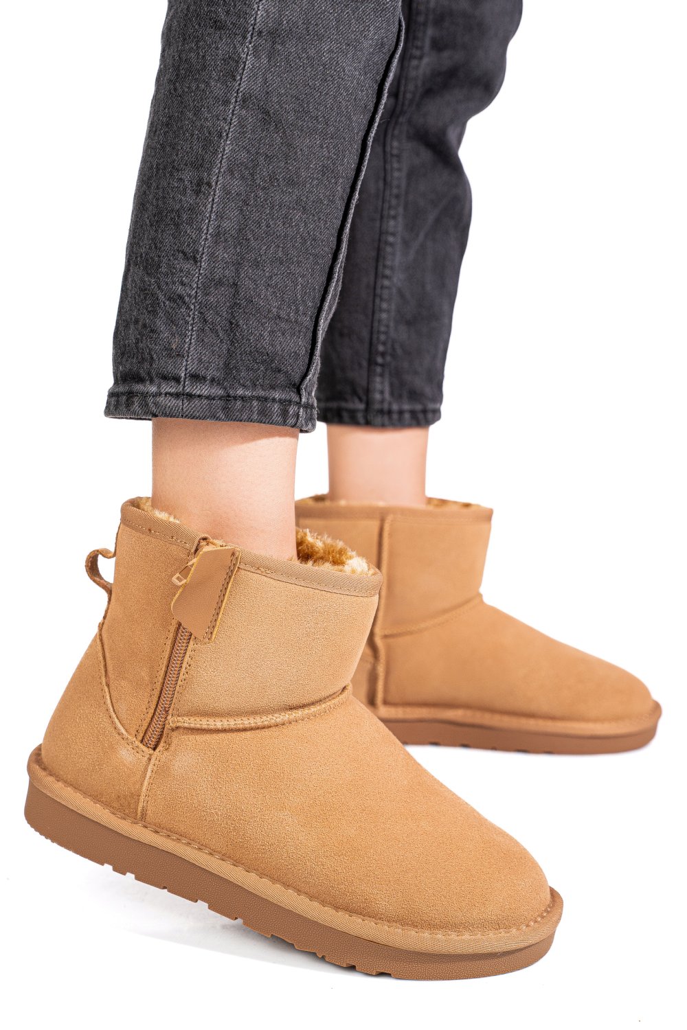 GHETE DAMA IMBLANITE PIELE NATURALA INTOARSA MARO 1S77202