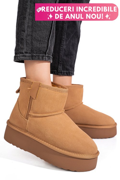 Cizme maro piele naturala intoarsa 1s77252