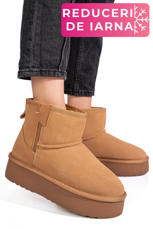 Cizme maro piele naturala intoarsa 1s77252