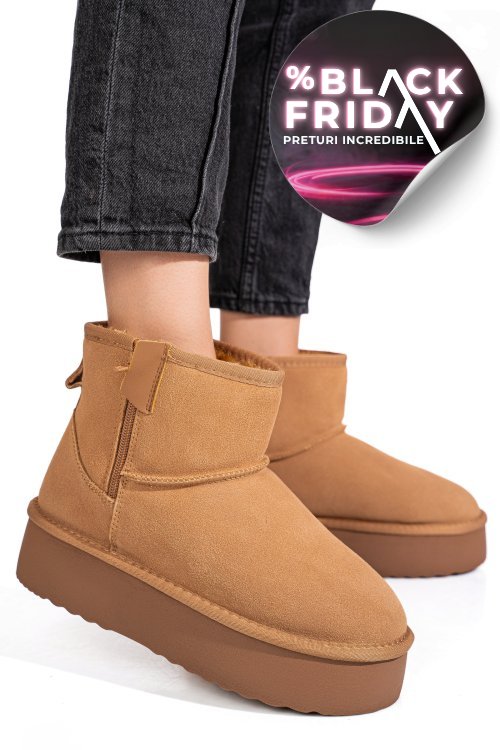 Cizme maro piele naturala intoarsa 1s77252