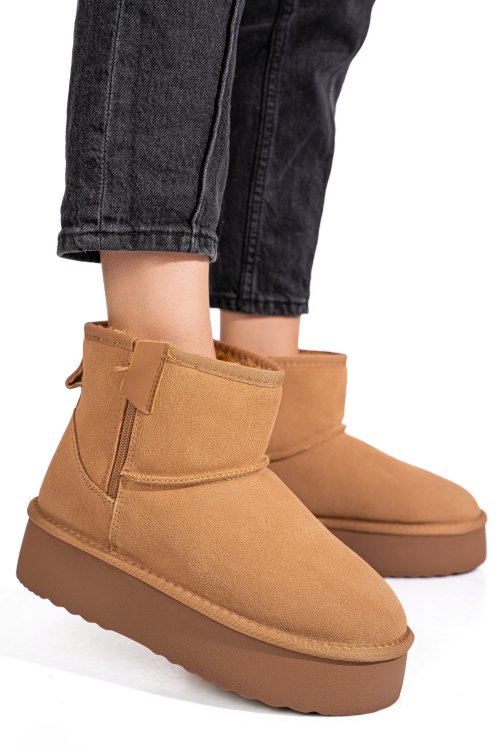 Cizme maro piele naturala intoarsa 1s77252