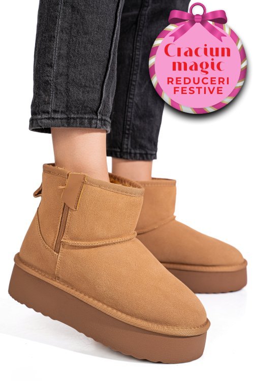 Cizme maro piele naturala intoarsa 1s77252