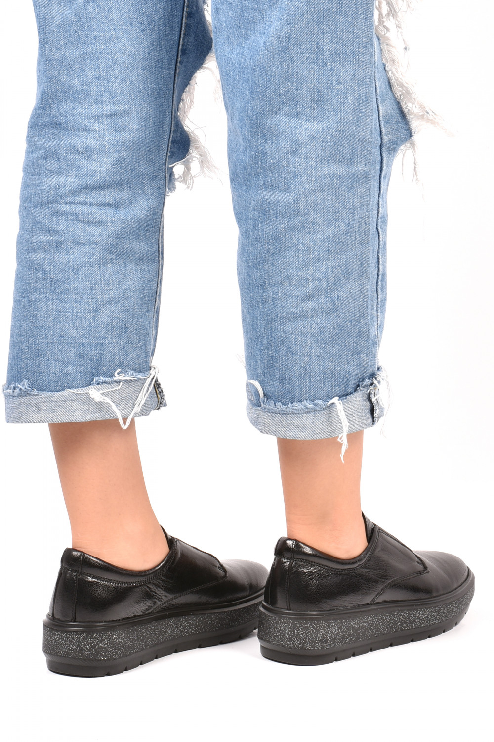 PANTOFI NEGRI PIELE NATURALA 1PC92658ELS