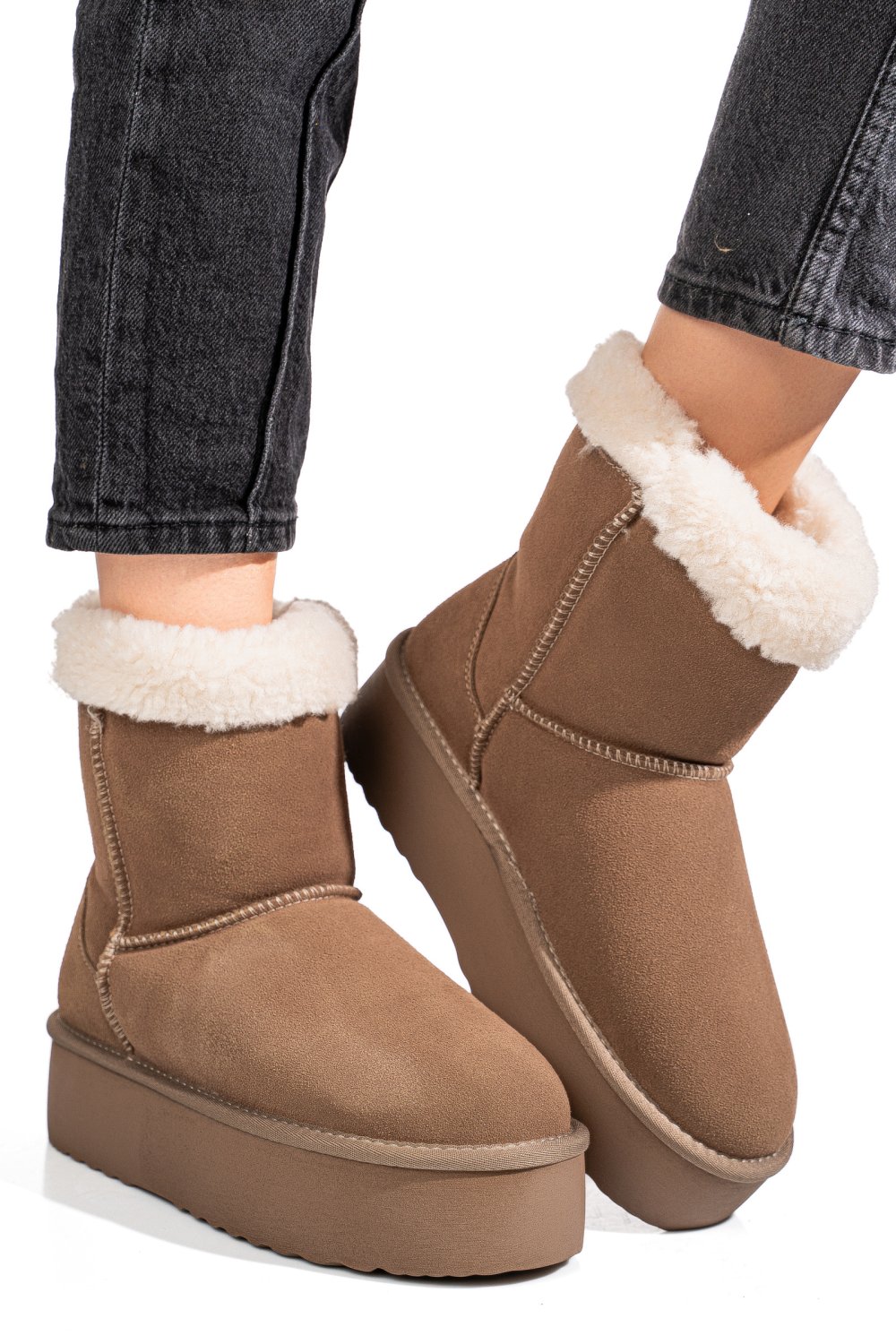 CIZME BEJ PIELE NATURALA INTOARSA 1S77271