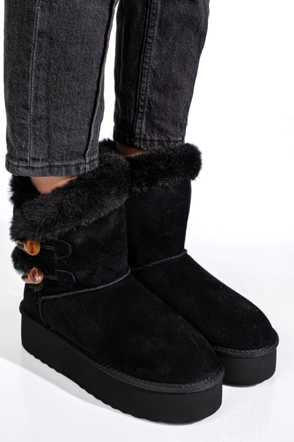 CIZME NEGRE PIELE NATURALA INTOARSA 1S77279