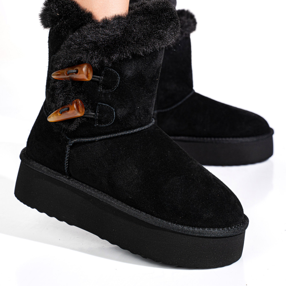 CIZME NEGRE PIELE NATURALA INTOARSA 1S77279