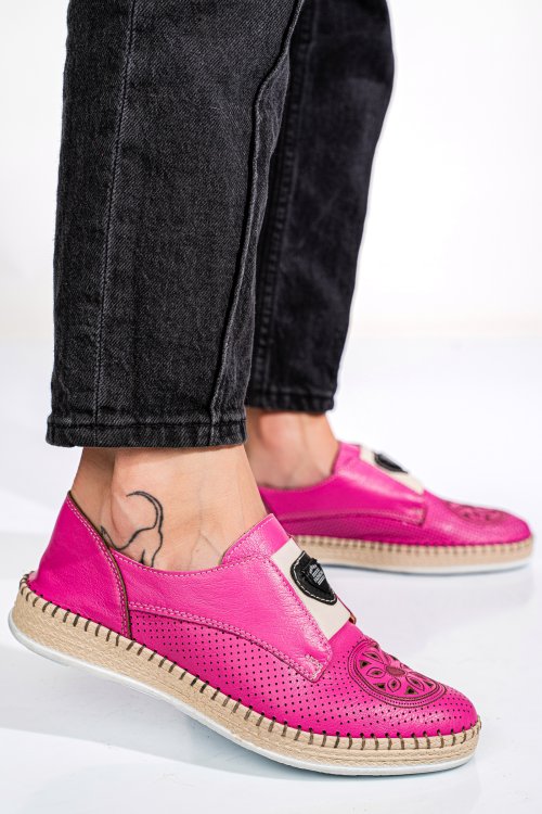 Espadrile roz piele naturala 1pc31-3