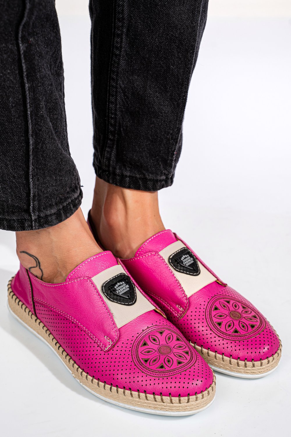 ESPADRILE ROZ PIELE NATURALA 1PC31-3