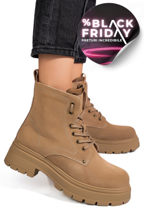 Ghete bej piele naturala intoarsa gpcdtl58