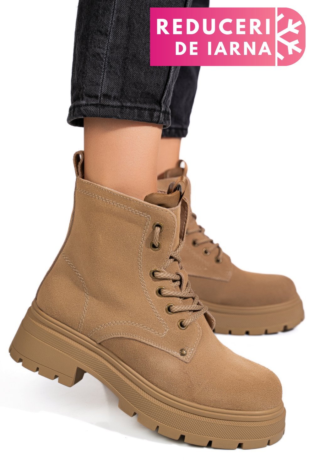 GHETE BEJ PIELE NATURALA INTOARSA GPCDTL58