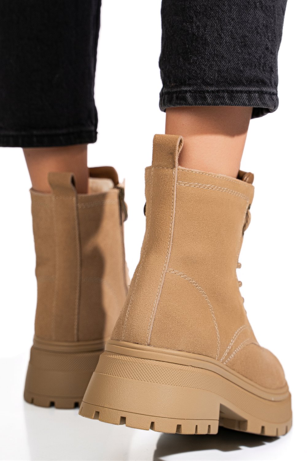 GHETE BEJ PIELE NATURALA INTOARSA GPCDTL58