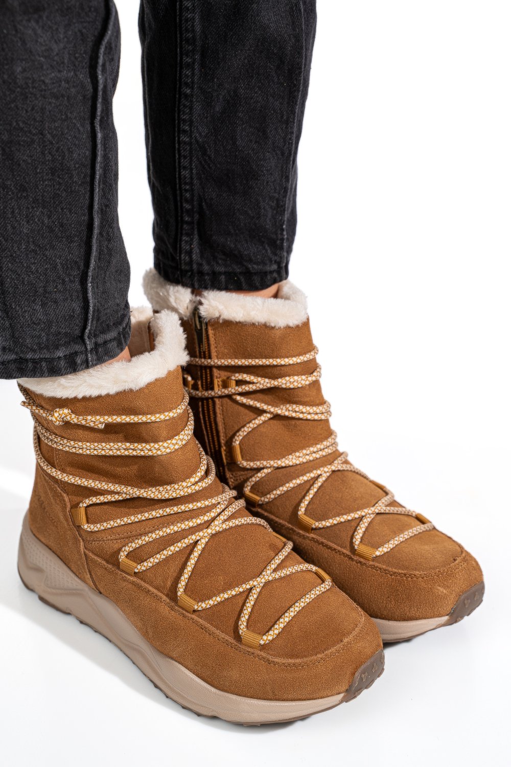 GHETE CAMEL PIELE NATURALA INTOARSA 2SP404
