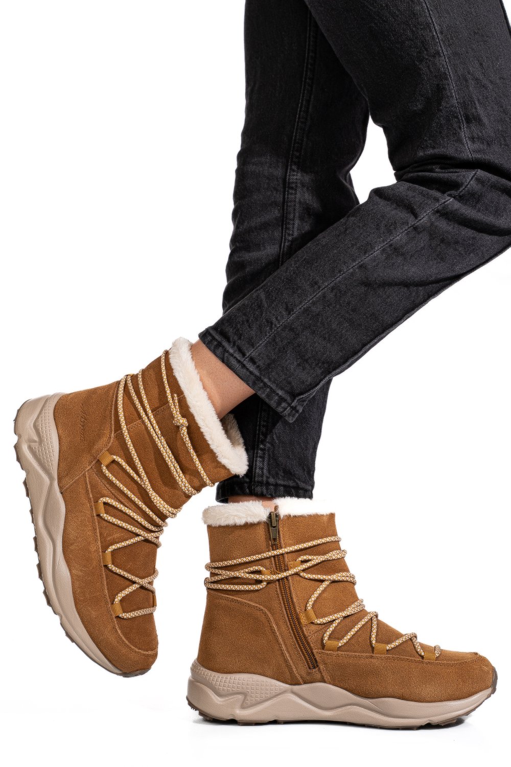 GHETE CAMEL PIELE NATURALA INTOARSA 2SP404