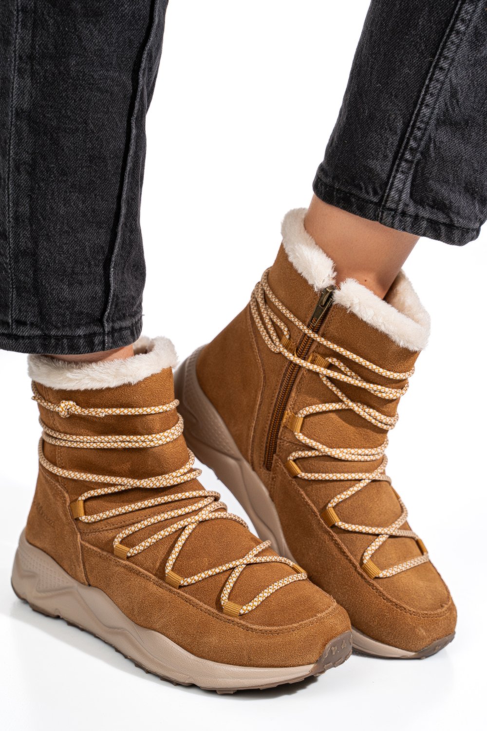 GHETE CAMEL PIELE NATURALA INTOARSA 2SP404