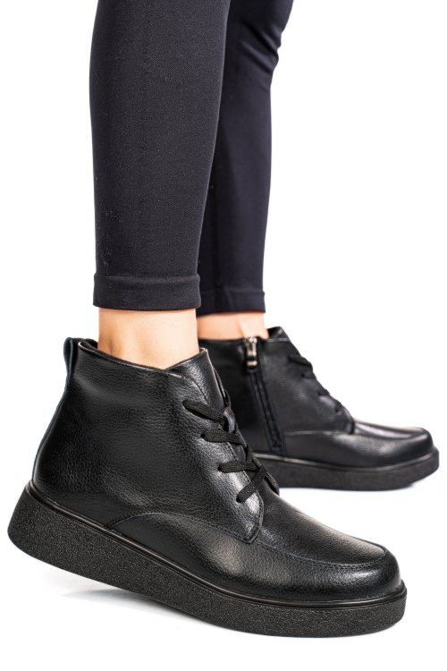 Ghete negre piele naturala tsp3083