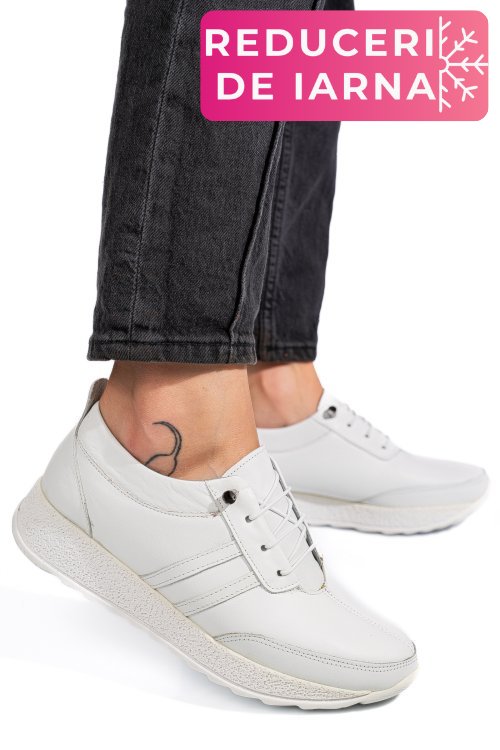 Pantofi sport alb piele naturala 4pc003
