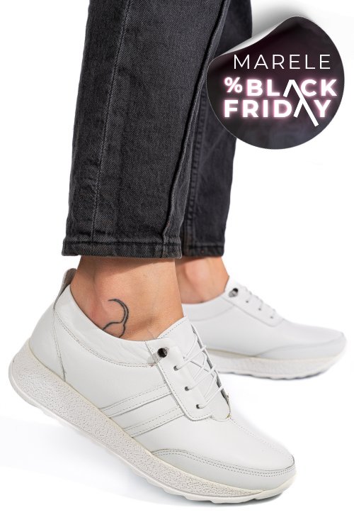 Pantofi sport alb piele naturala 4pc003