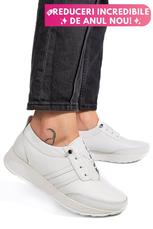 Pantofi sport alb piele naturala 4pc003