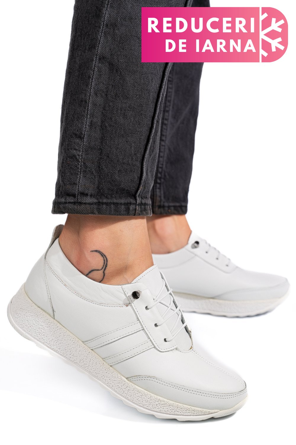 PANTOFI SPORT ALB PIELE NATURALA 4PC003