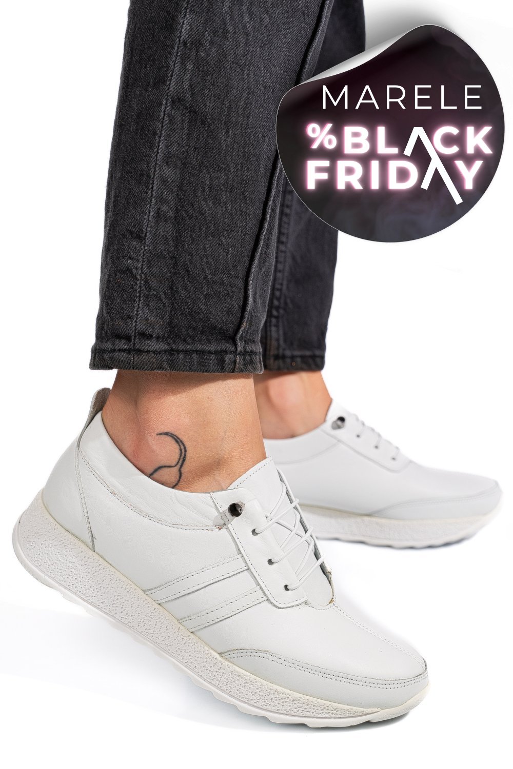 PANTOFI SPORT ALB PIELE NATURALA 4PC003