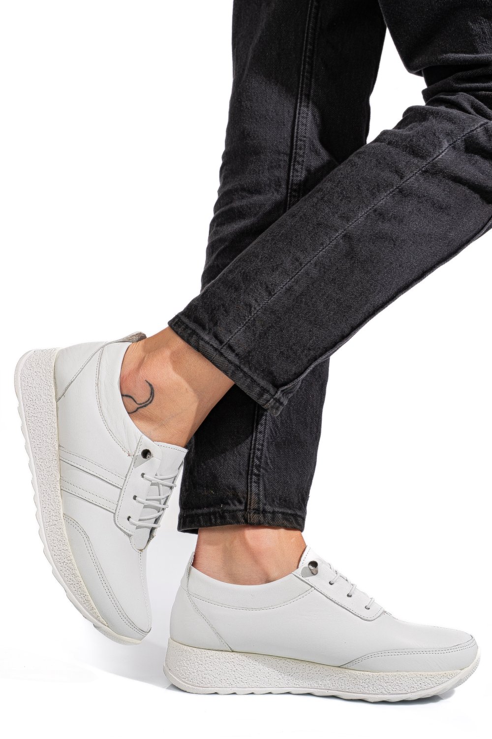 PANTOFI SPORT ALB PIELE NATURALA 4PC003