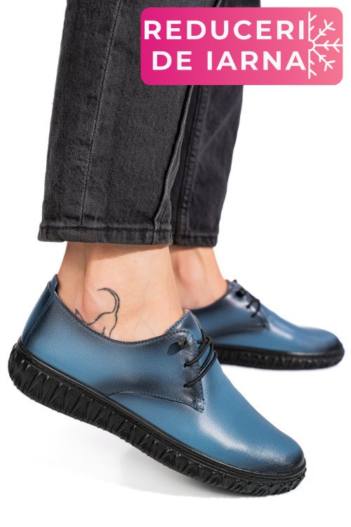 Pantofi albastri piele naturala 0pc87