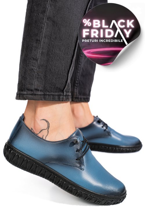 Pantofi albastri piele naturala 0pc87