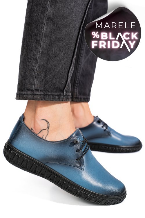 Pantofi albastri piele naturala 0pc87