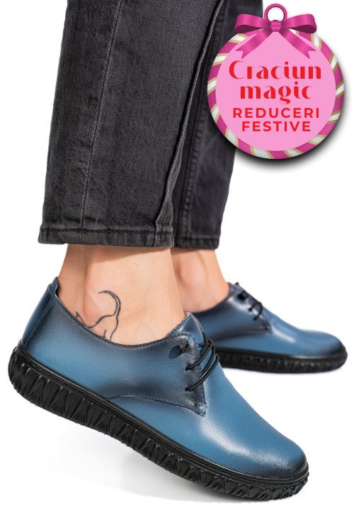 Pantofi albastri piele naturala 0pc87