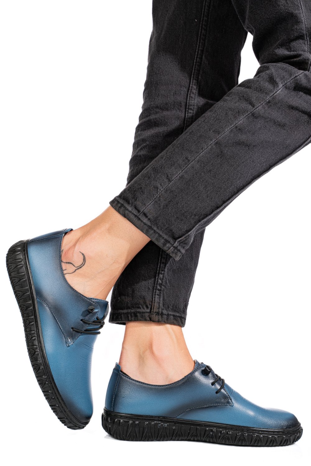 PANTOFI ALBASTRI PIELE NATURALA 0PC87