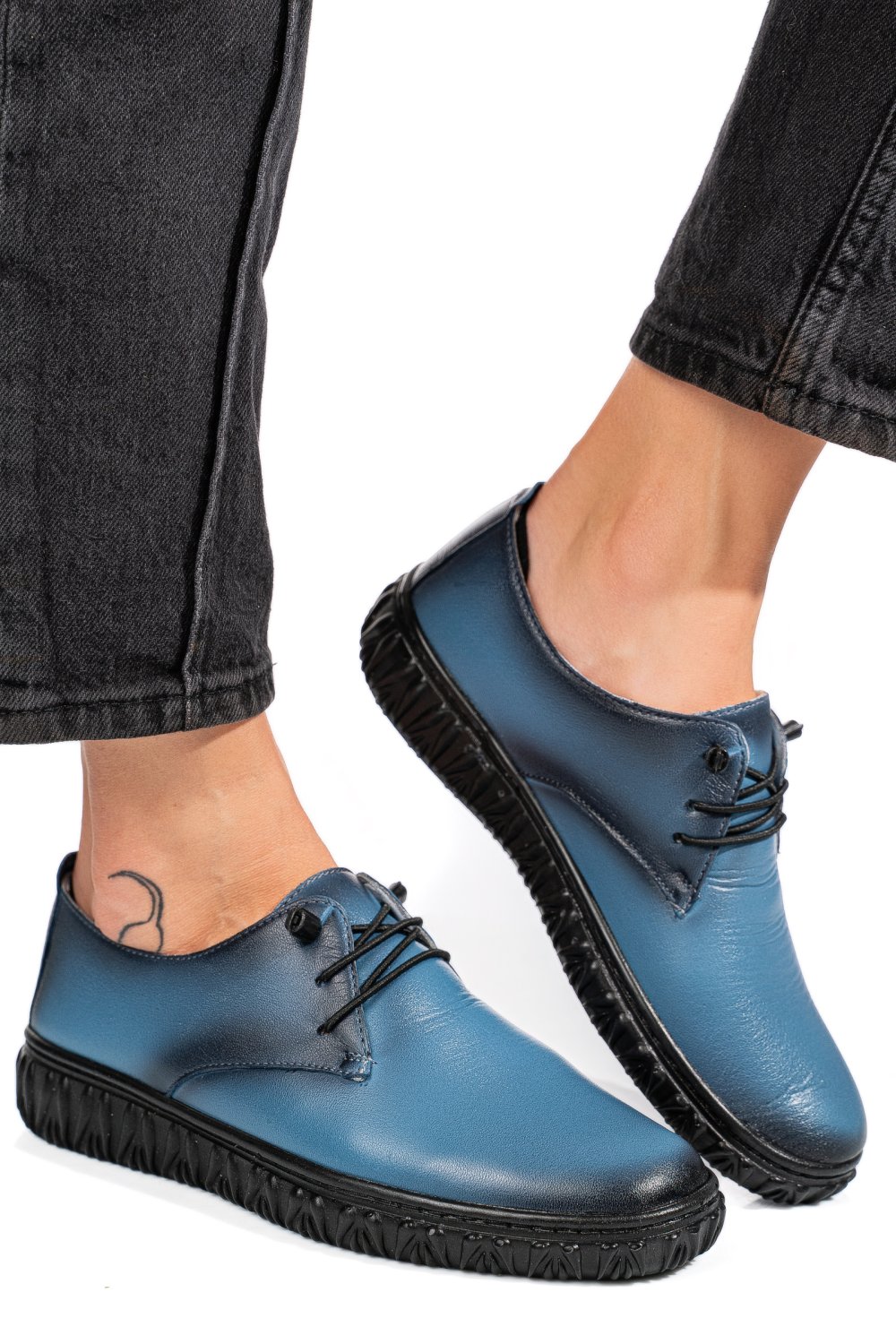 PANTOFI ALBASTRI PIELE NATURALA 0PC87