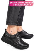 PANTOFI SPORT NEGRI PIELE NATURALA 4PC003