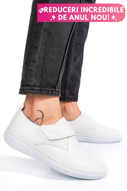 Pantofi albi piele naturala 0pc85