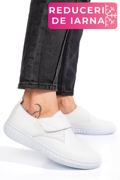 Pantofi albi piele naturala 0pc85
