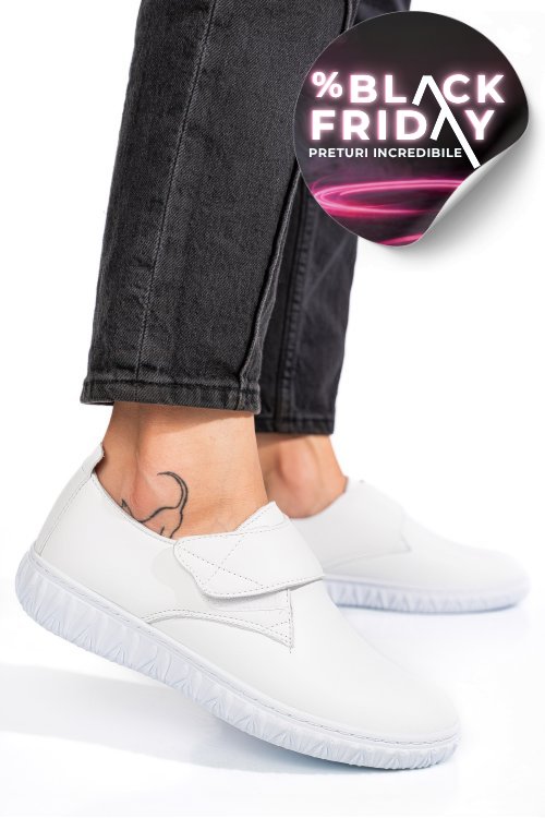 Pantofi albi piele naturala 0pc85