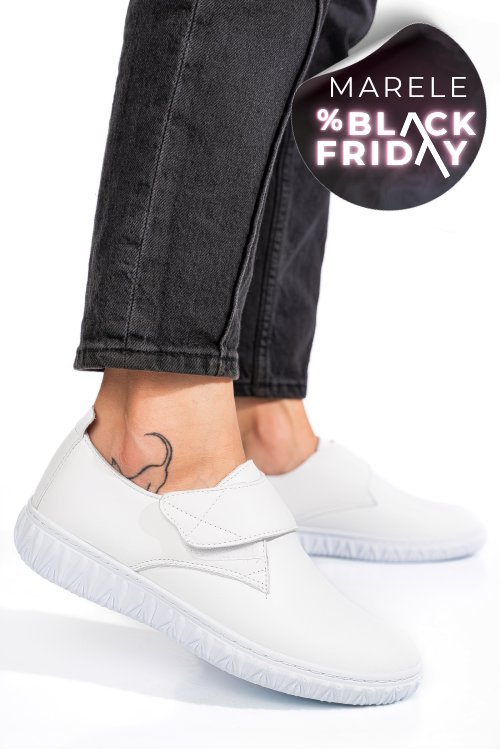 Pantofi albi piele naturala 0pc85