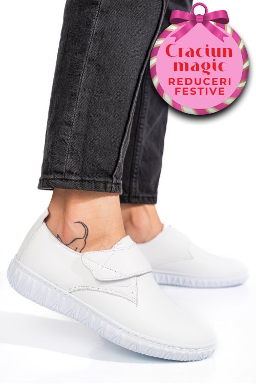 Pantofi albi piele naturala 0pc85