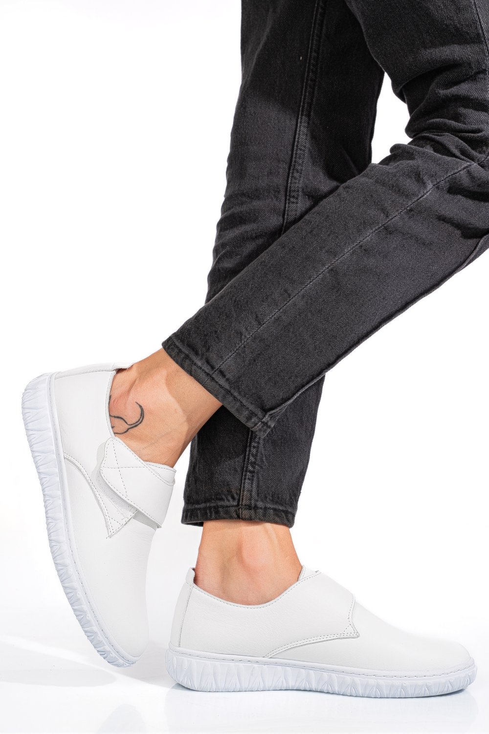 PANTOFI ALBI PIELE NATURALA 0PC85