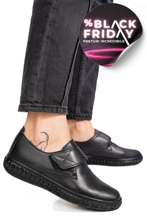 Pantofi negri piele naturala 0pc85