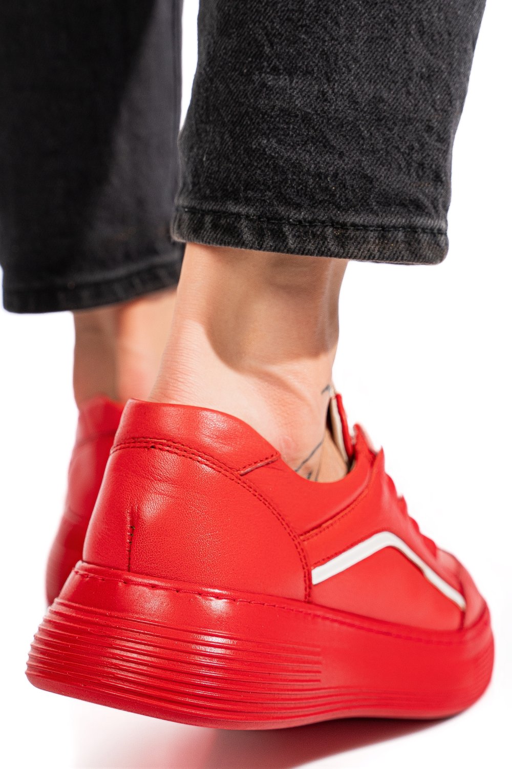 PANTOFI SPORT ROSII PIELE NATURALA 1PC0003