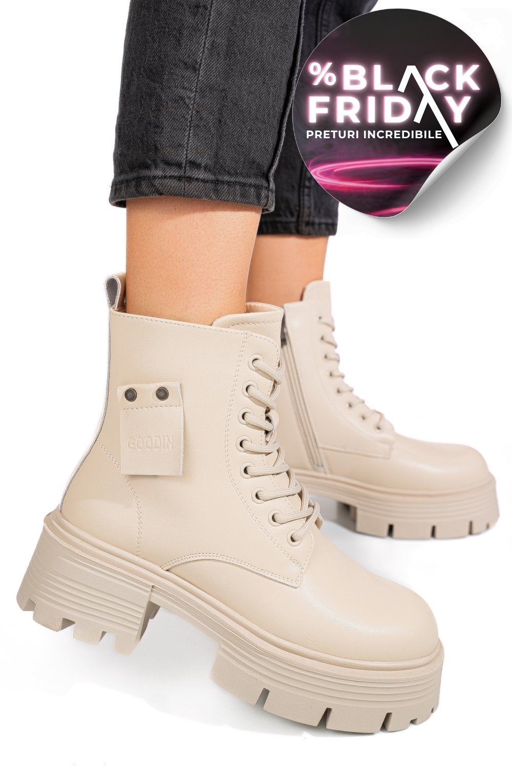 GHETE BEJ PIELE NATURALA GPCDTL56