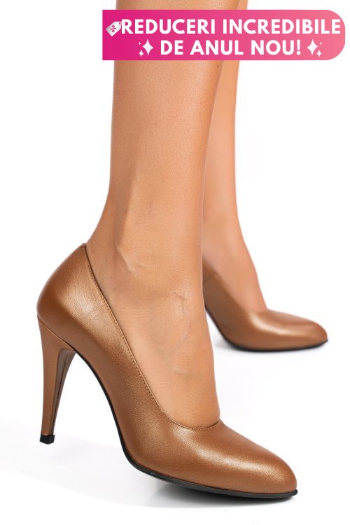 Pantofi maro piele naturala 1pc999