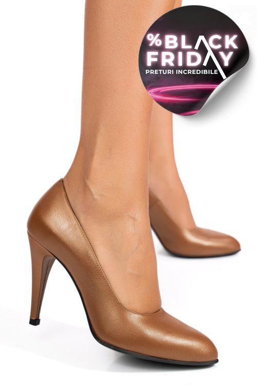 Pantofi maro piele naturala 1pc999