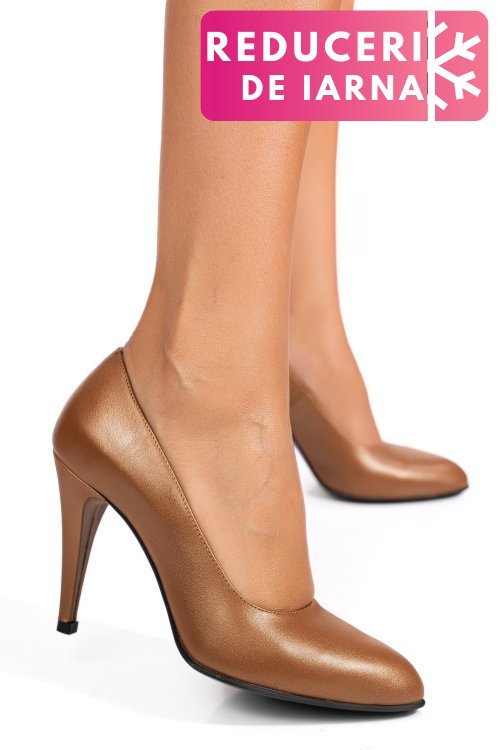 Pantofi maro piele naturala 1pc999