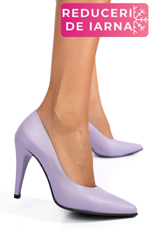 Pantofi mov piele naturala 1pc999